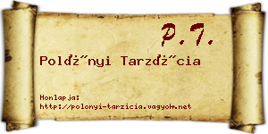 Polónyi Tarzícia névjegykártya